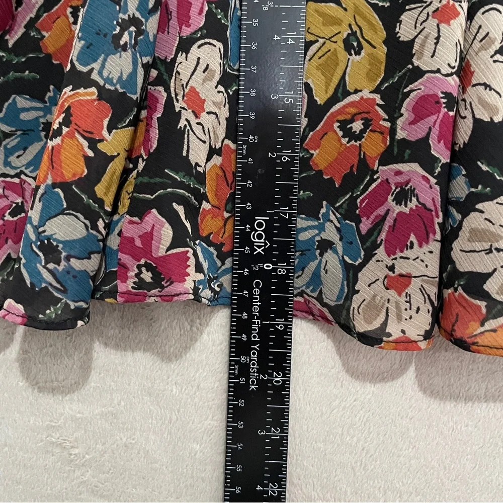 NEW Lauren Ralph Lauren Floral Georgette Mini‎ Skirt Black Multi 16W LRL